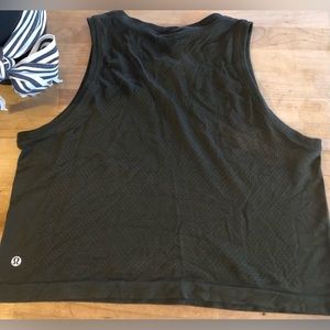 Lululemon dark olive tank top. Size 6. Gently worn. Excellent condition. Crop